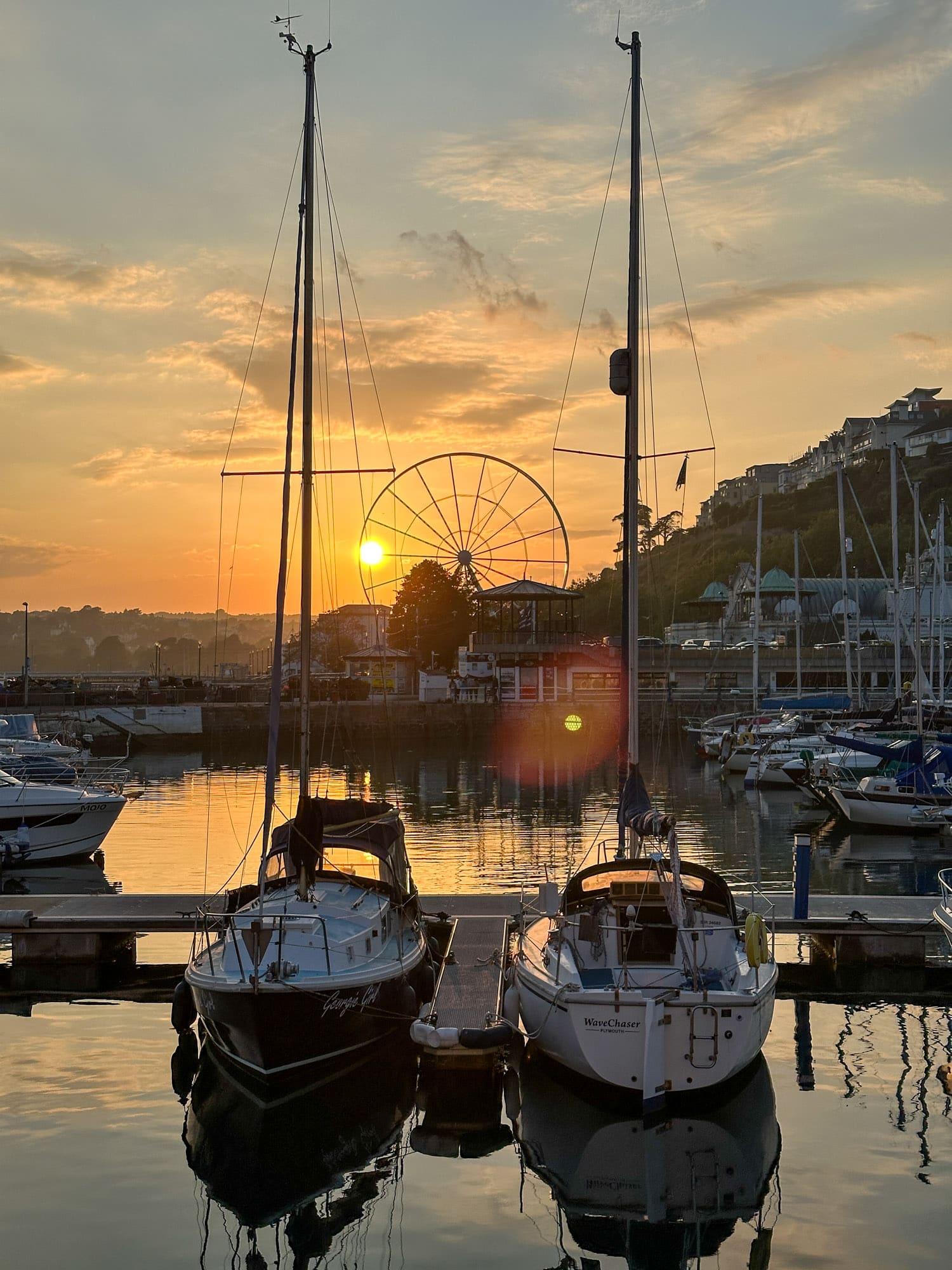 torquay harbour at sunset